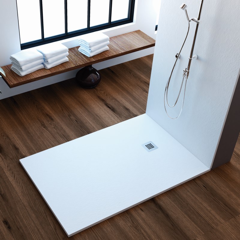 Plato de ducha extraplano gris claro 100x160 cm