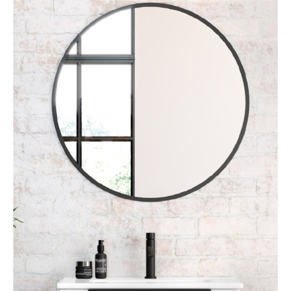 Espejo de pared Round borde negro 70/80/100 cm