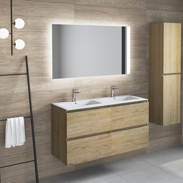 Mueble para lavabo Mikonos Edition bambú 80x39x59 cm 2 cajones