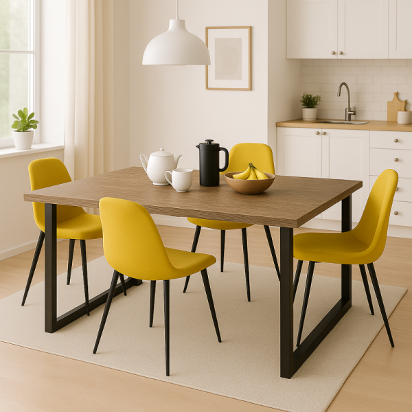 Mesa de comedor Taylor roble aserrado/negro 120x80x75 cm